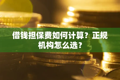 武汉借钱担保费如何计算？正规机构怎么选？