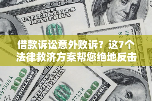 武汉借款诉讼意外败诉？这7个法律救济方案帮您绝地反击！